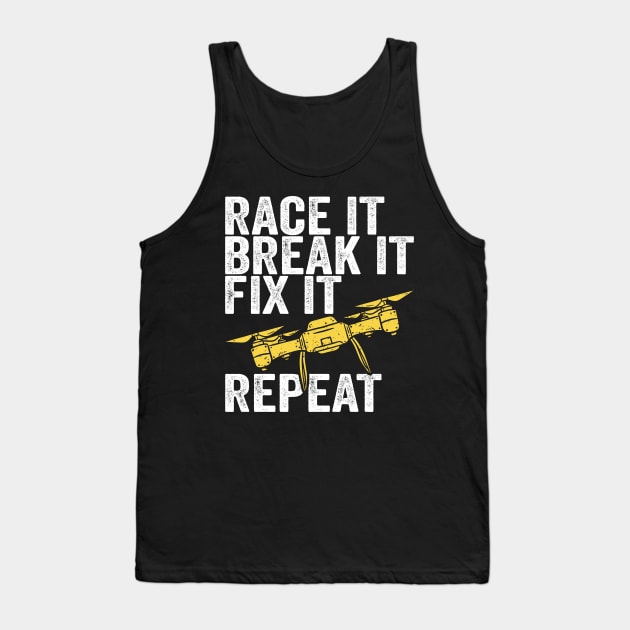 Drone Quadcopter Multicopter Pilot Racing Gift Tank Top by Dolde08